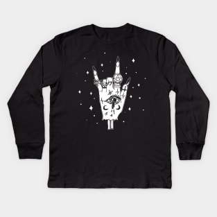 Witchy Hand Gothic, Punk, Pagan, Wiccan Kids Long Sleeve T-Shirt